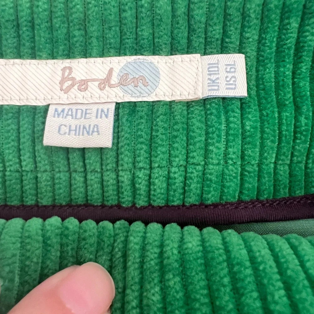 Boden Corduroy Green Wrap Skirt Size 6 - Picture 5 of 7